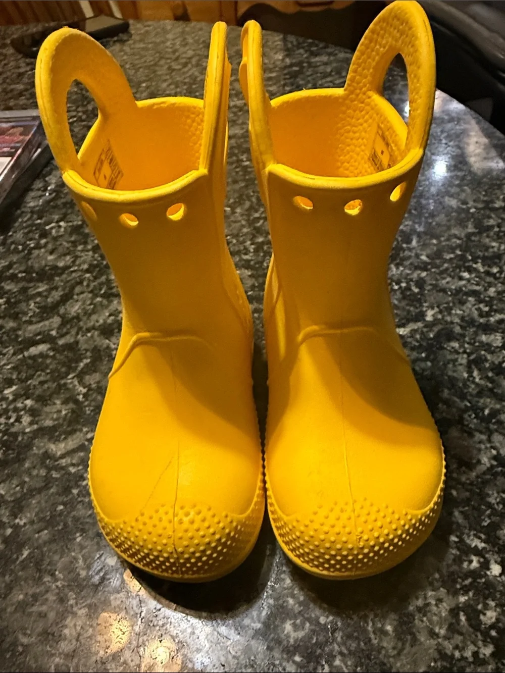 CROCS Kids Yellow Pull-On Rain Boots